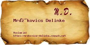 Mrákovics Delinke névjegykártya
